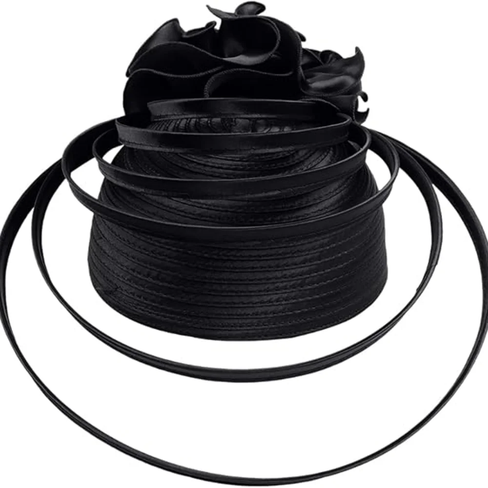 Elegant Black Pillbox Caged Front Hat Unique Refined Equine Church Funeral Tea